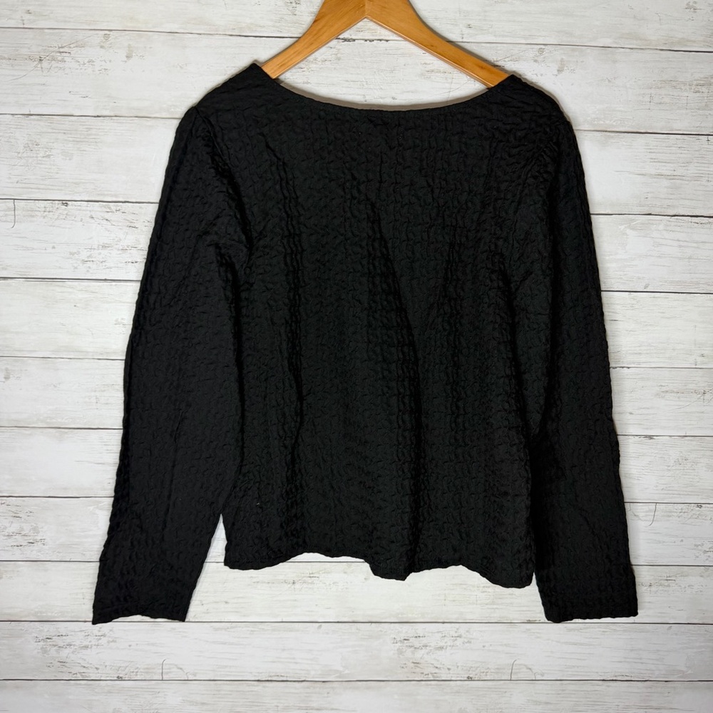 Maurices Black Textured Long Sleeve Square Neck Top NWT - Picture 5 of 6